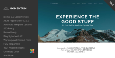 momentum simple creative onepage joomla template