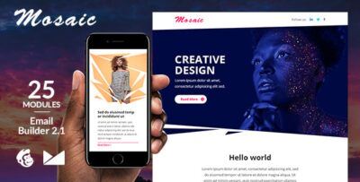 mosaic responsive email template online emailbuilder 2.1