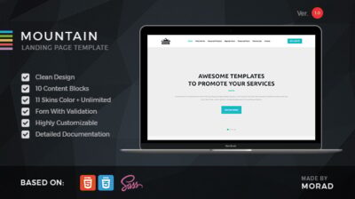 mountain startup html landing page