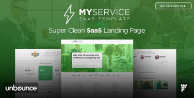 myservice saas product unbounce landing page template