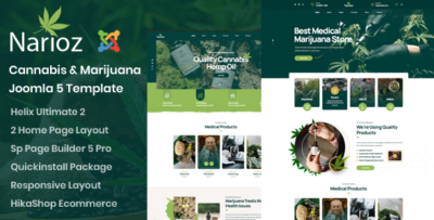 narioz joomla 5 cannabis marijuana template