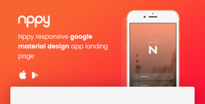 nppy material design app landing page