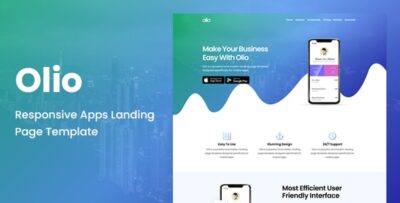 olio app landing page template