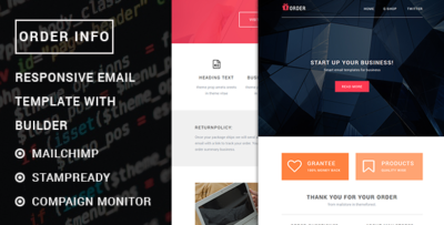 order responsive order info email template with stampready builder