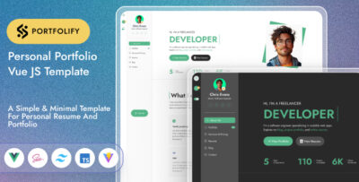 portfolify – personal portfolio vue js template