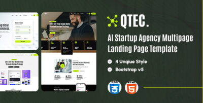qtech ai agency startup html landing page template