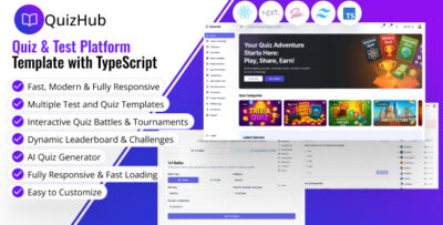quizhub – quiz test platform next.js template