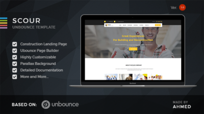 scour construction unbounce landing page