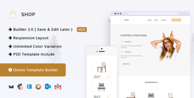 shop responsive email online template builder