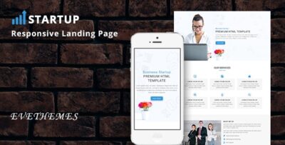 startup responsive html landing page