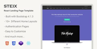 steix react landing page template