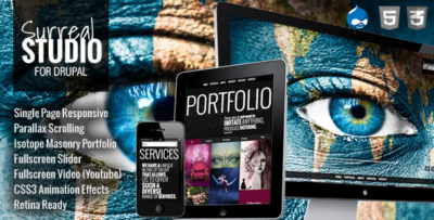 surreal one page parallax drupal theme