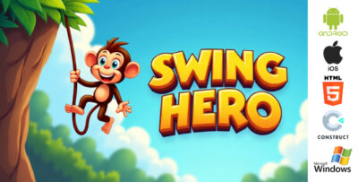 swing hero game – endless game – html5 android ios windows construct 3