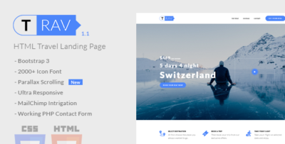 trav travel html landing page