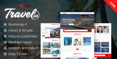 travellia travel landing one page html template
