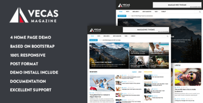 vecas responsive magazine news drupal theme