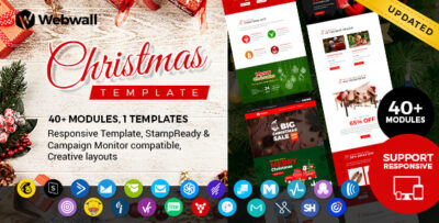 webwall christmas newsletter stampready campaignmonitor compatible files